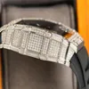 6 types de diamants d'argent montres de luxe pour hommes taille 42 mm bracelet blanc rouge mécanique à remontage automatique glisse lisse sport d'occasion 3064