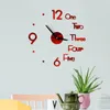 Horloges murales 3D Miroir horloge moderne Design acrylique autocollants en quartz diy décor de bureau de chambre créative numérique