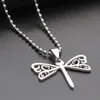 Stainless Steel Hollow Dragonfly Pendant Necklaces Long Chain Necklace For Women Jewelry Party Friends Gifts