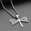 Stainless Steel Hollow Dragonfly Pendant Necklaces Long Chain Necklace For Women Jewelry Party Friends Gifts