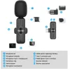 Microfono lavalier wireless M3 Microfono portatile per registrazione audio video per iosAndroid Giochi dal vivo Interviste all'aperto/Brevi video/Lezioni online Telefoni cellulari