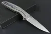 R8124 FLIPPER Fold Knife D2 Gray Titanium Coating Blade CNC TC4 Titaniumlegering Handle Ball Bearing EDC Pocket Knives