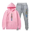 남성용 트랙복 남성 세트 후드와 바지 2022 스포츠웨어 태양 시스템 스타 Sky Print Fleece Pullover Joggers Sweepants Suit Casual Trac