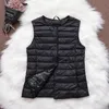 Fitaylor 90% Ultra Light White Duck Down Chaleco de mujer Abrigo fino Mujeres Pato Down Chaqueta sin mangas V Cuello o O Abrigo de cuello 220801