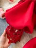 Сексуальное ажурное кружевное облегающее длинное платье женское элегантное красное/розовое/белое с открытыми плечами в стиле пэчворк макси вечерние платья осень 220406
