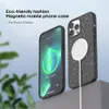 Magnetic Silicone Rubber Glitter Cell Phone Cases For iPhone 12 13 14 Pro Max Support MagSafe Wireless Charging