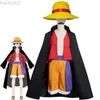 Anime Costumes One Piece Come Monkey D Luffy Cosplay Trenchcoat and Types Fits Hat Halloween Party Performance Clothing L220802