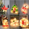 LED -juldekorationstränglampor Santa/Tree/Snowman/Star/Sock Shaped Chandelier Flashing Lights