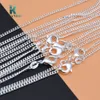 10pcs 2MM 925 Silver Solid Chain Necklace 16-30 inches Men's and women's Simple Sweater Fashion Party Costume Jewelry Factory Price Can Be Customized