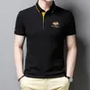 Polo en coton brodé pour hommes, marque haut de gamme, à la mode, t-shirt à manches courtes, haut à revers, vêtements décontractés coréens, 220608