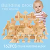 162pcs/set Montessori Kits Educação Educação Grãos de madeira empilhando blocos de construção infantil infantil infantil infantil filhos brinquedos