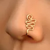 16 Stili piccoli anelli da naso finti in rame per le donne non penetranti placcati in oro con clip sul polsino del naso gioielli per feste di moda per ragazze