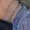 Bracelets de charme por atacado de 12 mm de largura de ouro 5a cúbico zircônia bling cz gelo miami cuba link cadeia 2022 Hip Hop perna AnkletCharm ken