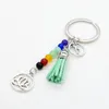 Seven Chakra Stone Tassel Sleutelhanger Hanger Lotus Reiki Healing Yoga Natural Gemstone Beaded Key Chain Creative Keyring BBE13593