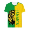Flaga Jamajki Czarnożółte zielone nadruki Tekst Design niestandardowy street noszenie niestandardowa koszulka dla mężczyzn Szybka sucha wygodna kropla 220609