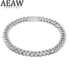 AEAW 18 Inch 925 Sterling Silver Gettion Iced Out Moissanite Diamond Hip Hop Cupan Rink Chain Miami Netclace Jewelry for Mens X050297C