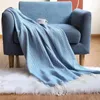 Decken Frühling Herbst Einfarbig Sofa Couch Abdeckung Decke mit Quasten Klimaanlage Nickerchen Büro Tagesdecke auf dem Bett