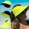Kadınlar Geniş Kötü Şapka Yaz Açık Açık Açık Üstü Güneş Koruma Vizör Şapka Plaj Seyahat Seaside Hollow Cap 220627