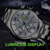 Luksusowy sport sportowy stal zegarek moda mężczyźni busins ​​skórzany kwarc zegarek kalendarz Lumowinous Clock 2CPF
