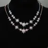 5A CZ Cúbica Zircônia Sparking Bling Estrela Northstar Charm Colar Cadeia de Link para Mulheres Moda Encantos Declaração Jóias de jóias