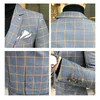 Men's Suits & Blazers Blazer and Vest and Pants / Boutique Fashion Plaid Men's C 220823