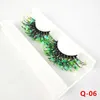 Fluorescent Luminous Sequins False Eyelashes Colorful 3D Nude Makeup Faux Eyelash Thick Stage Makeups Eyes Lashes Exaggerated Fake Eye Lash Extension ZL1059