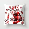 Christmas Pillow Case Linen Plush Printed Sofa Cushion Halloween Pillowcase Cover