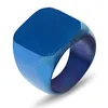 Men Style Black Blue Gold Smooth Surface 316L Stainless Steel Ring