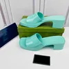 Ladies Designer Women High Heels Rubber Sandals Slippers Summer Outdoor Fashion Lace Box for Women Size 35-41