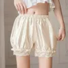 Mutandine da donna Cute Lace Lolita Satin Knickers Women Girl Kawaii Pantaloncini di sicurezza in seta di ghiaccio sottile Plus Size Bloomers vittoriani vintage larghi