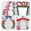 Сублимация белая пустая металлические рождественские украшения теплопередача Санта -Клаус подвеска для рождественской елки подарки на 30