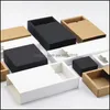 Packing Boxes Office School Business Industrial Black Kraft Gift Package Card Box White Paper Der Cardboard Favors Packaging Drop Delivery