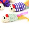 Cat Toys Yaratıcı Etkileşimli Oyuncak Doğal Sisal Halat Teaser Pet Chew Isırık Dayanıklı Diş çıkarma Diş çıkarma Kediler Malzemeleri