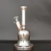8.9 Inches Yellow Thick Glass Metallic Bong Tobacco Smoking Water Pipe Hookah Beaker Bubbler Smoke Pipes Bongs Bottles Dab Rig