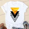 Vrouwen t-shirts ruimte casual tee schattige cartoon kleding lente zomer vrouwelijke abstracte dames met korte mouwen mode grafisch