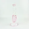 9inch Pink Heart Shape Glass Hookah Shisha Dab Rig Smoking Water Pipe Glass Bong