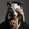 Halloween Cosplay Billy Goat Skull Mask Half Face Masquerade Carnival Party Props Rave Sheep Bone Animal 220715