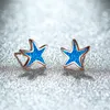 Stud Simple Female White Blue Opal Starfish Earrings Cute Sea Star Small Boho Rose Gold Silver Color For WomenStud7990735