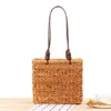 Sac De Paille Vintage Femmes Sac À Bandoulière D'été Plage Bandoulière Sacs Casual Totes À La Main Tissé Messenger Sacs Designer De Mode G220531