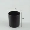 Colorful Frosted Candle Jars Candle Holder Empty Wax Container Black Glass For Luxury Round Cup