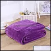 Couvertures Textiles de maison Jardin Flanelle Corail Polaire Polyester Vison Jet Adt Queen Taille Canapé Plaid Solide Couleur Unie Couverture En Fausse Fourrure Douce