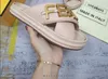 2022 Fashion Women Men Sandal Luxury Designer Lady Gentlemen Colorful Canvas Letter Anatomic Leather slide 6 style Model 35-42