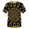 Nieuwste Barokke t-shirt voor mannen/vrouwen zomer oversized T-shirt 3d leeuwenkop crown print gedrukt ronde hals korte mouw 220407