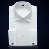 Camicie eleganti da uomo Camicia da smoking con bottoni alla francese Manica lunga Business Formale Festa di nozze Serata Banchetto Abbigliamento con gemelli Vere22