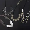 Anhänger Halsketten Boho Silber Farbe Herz Halskette Übertriebene handgemachte Halsband Layered Leder Charm Kette SchmuckAnhänger