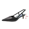 Sandals Women Sandals Shoes Elegant Elastic band Pointed Toe Buckle Concise Ladies Low Heels Solides Shallow Casual Female Summer New 220325
