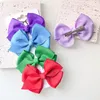 4 pçs / conjunto cor sólido Bowknot Cabelo Clipes Para Meninas Bonitos Headwear Handmade Barrettes Presentes Kids Hair Acessórios