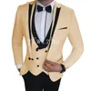 Abiti da uomo con un bottone bello Abiti da sposo con risvolto a picco Smoking da sposo Groomsmen Matrimonio / Ballo / Cena Uomo Blazer Giacca Pantaloni Gilet Cravatta N0107