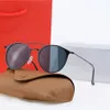 클래식 라운드 선글라스 브랜드 디자이너 UV400 안경 금속 골드 프레임 태양 안경 남성 여성 미러 선글라스 폴라로이드 유리 렌즈 케이스 및 상자