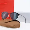 Klassische runde Sonnenbrille Markendesigner UV400 Brillen Metall Goldrahmen Sonnenbrille Männer Frauen Spiegel Sonnenbrille Polaroid Glaslinse mit Etui und Box